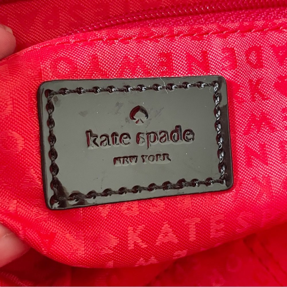 Kate Spade brown quilted nylon black patent leather crossbody bag - Picture 9 of 10